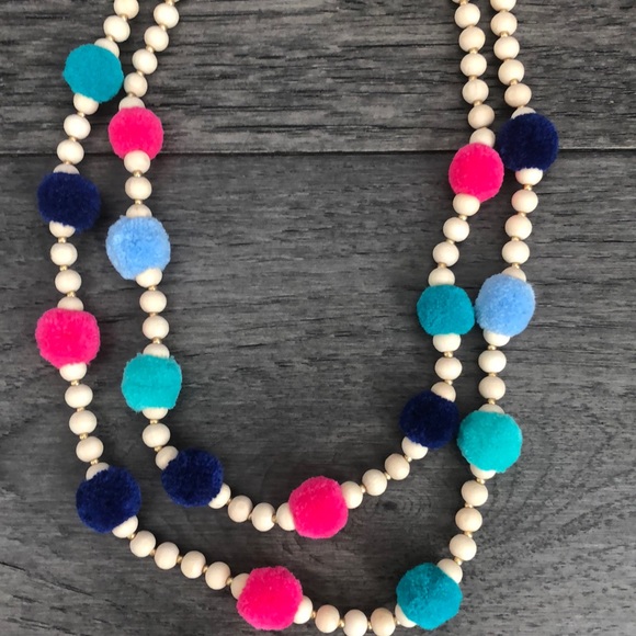 J.Crew boho multicolored Pom Pom Woman’s Necklace - Picture 5 of 8